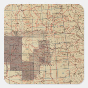 1876 Fortschrittsplan der Geografischen Erhebungen Quadratischer Aufkleber