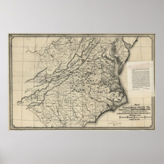 1876 Karte von Virginia & West Virginia Poster