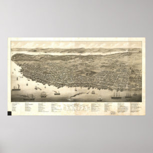 1879 das Augen-panoramische Karte Vogels Poster