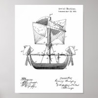 1879 Luftfahrzeug-Patent Zeichnend Druck