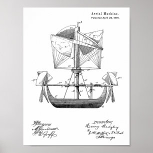 1879 Luftfahrzeug-Patent Zeichnend Druck Poster