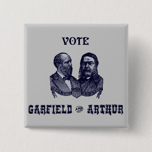 1880 Abstimmung Garfield und Arthur, blau Button