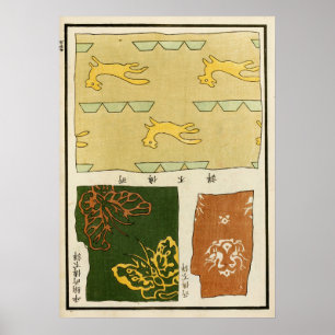1880 Chinesische Stickerei Textilkunst Poster