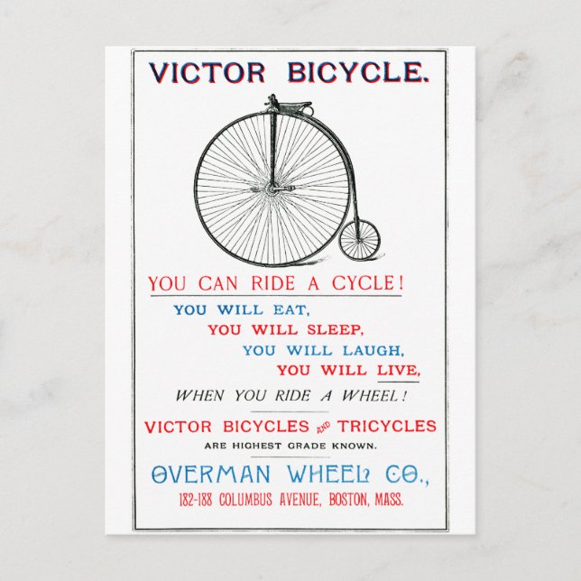 1880 Fahrradposter Postkarte (Vorderseite)