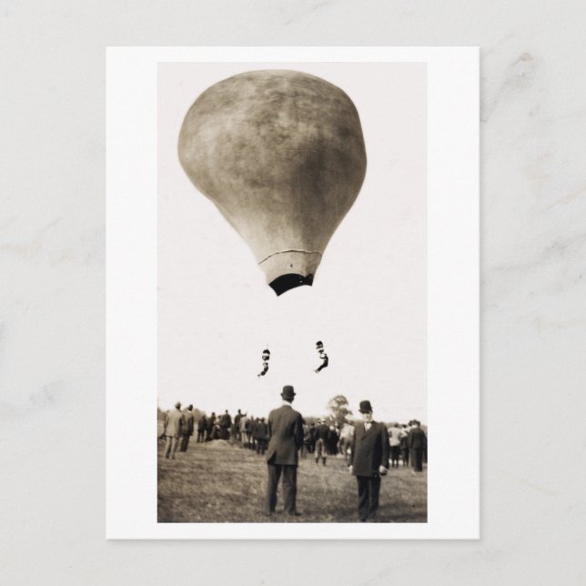 1880 Heißluftballon Acrobats Postkarte (Vorderseite)