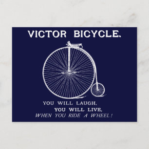 1880 Victor Fahrradposter, Weiß Postkarte