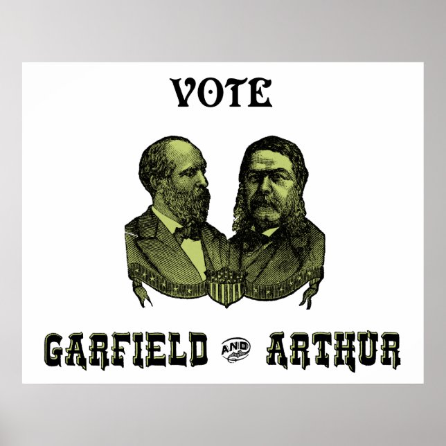 1880 Vote Garfield und Arthur, grün Poster (Vorne)