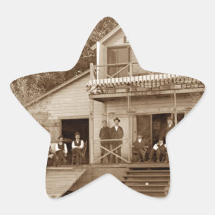 1880er Herrenclub Fox River Club Angeln Elgin Stern-Aufkleber