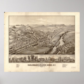 1881 Canajoharie Palatine Bridge, NY Panorama Kart Poster
