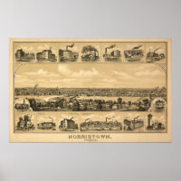 1881 Luftkarte Norristown PA Pennsylvania