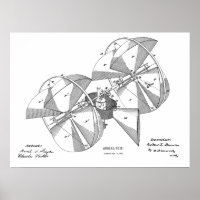 1882 Druckkunst Zeichnend Flugmaschine