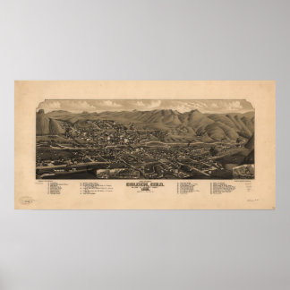 1882 Golden CO Birds Eye Panoramablick Karte Poster