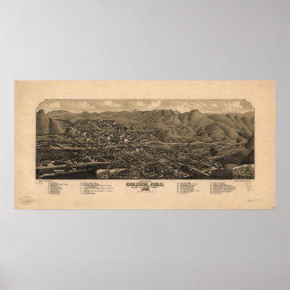 1882 Golden CO Birds Eye Panoramablick Karte Poster