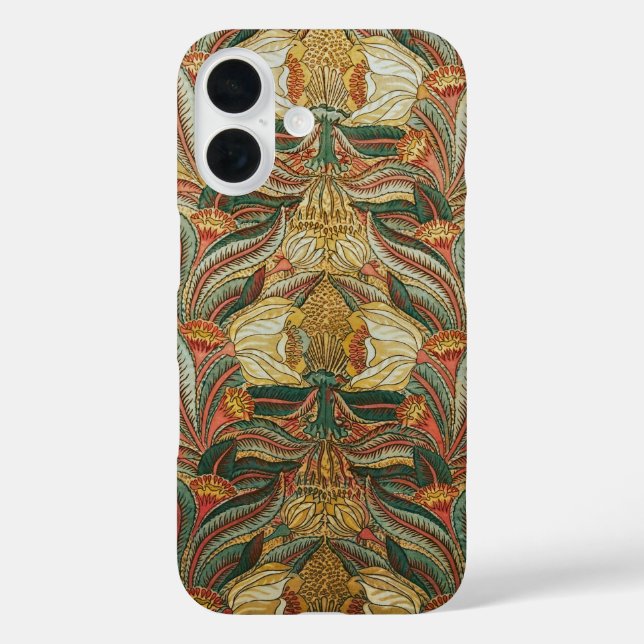 1882 Vintag große Blume & Blätter Golden Green Case-Mate iPhone Hülle (Rückseite)