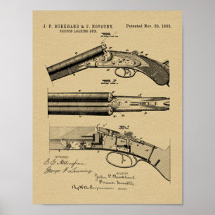 1883 Patentzeichnung für eine Schrotflinte Poster