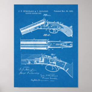 1883 Shotgun Patentkunst Zeichnend Print Poster