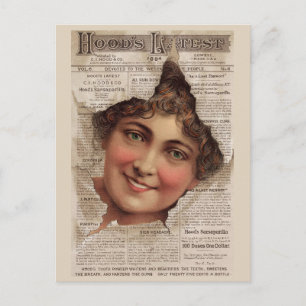 1884 Hood’s Tooth Powder-Karte Postkarte