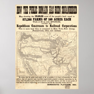 1884 Poster der Demokratischen Plattform für polit
