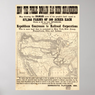1884 Poster der Demokratischen Plattform für polit