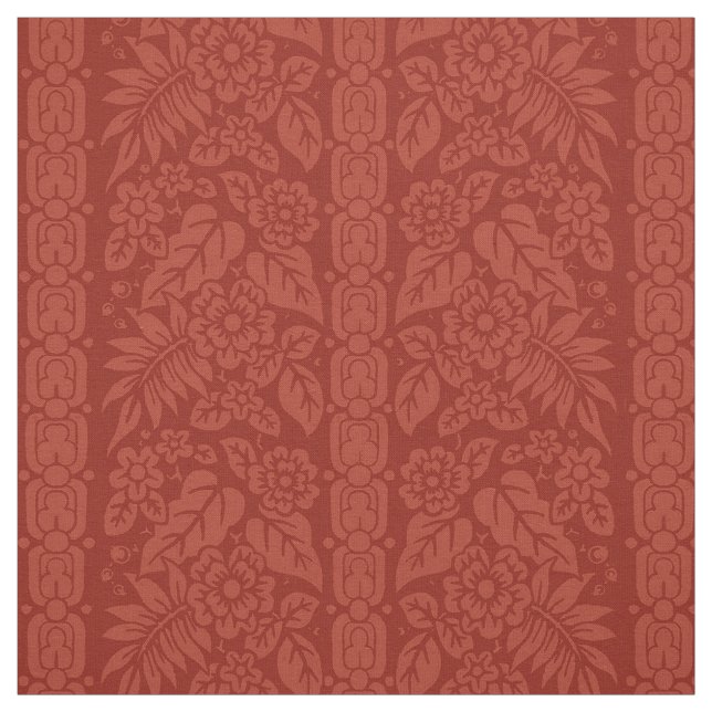 1885 Blumenstreifen, Mohnrot Stoff (Muster)