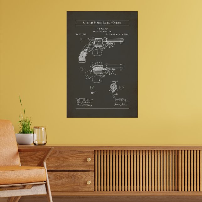 1885 US-Patent 317965 - Boland Revolver Poster (Wohnzimmer 2)