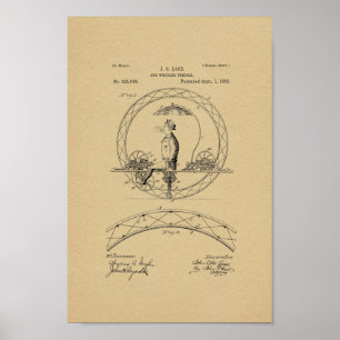1885 Vintages Einrad-Bike-Patent Poster