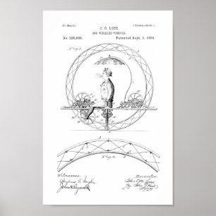 1885 Vintages Einrad-Bike-Patent Poster