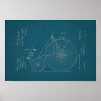 1885 Vintages Fahrradpatent für hohe Räder