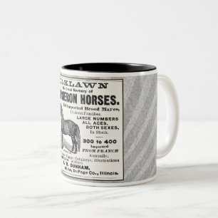 1886 AD FÜR PERCHERON-PFERDE ZWEIFARBIGE TASSE