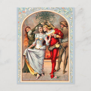 1886 Paare in mittelalterlichen Kostümen unter dem Postkarte