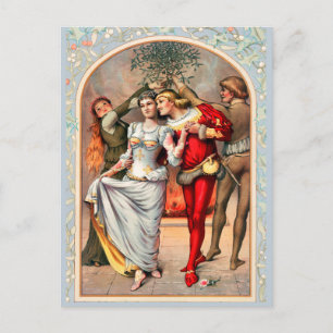 1886 Paare in mittelalterlichen Kostümen unter dem Postkarte