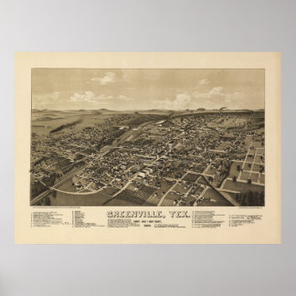 1886 Panoramablick auf die Vogelperspektive, Green Poster