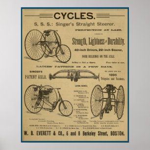1886 Vintages Bicycle Magazine und Art Poster