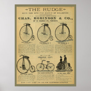 1886 Vintages Hochrad-Magazin Ad Art Poster