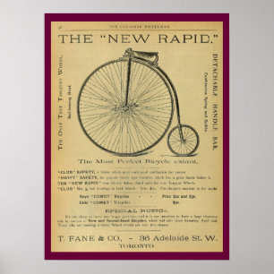 1886 Vintages Hochrad-Magazin Ad Art Poster