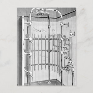 1887 erweiterte Badezimmer Dusche Postkarte