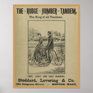 1887 Vintage Rudge Fahrrad Magazin Werbekunst Post Poster