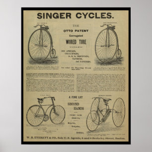 1887 Vintages Bicycle Magazine und Art Poster