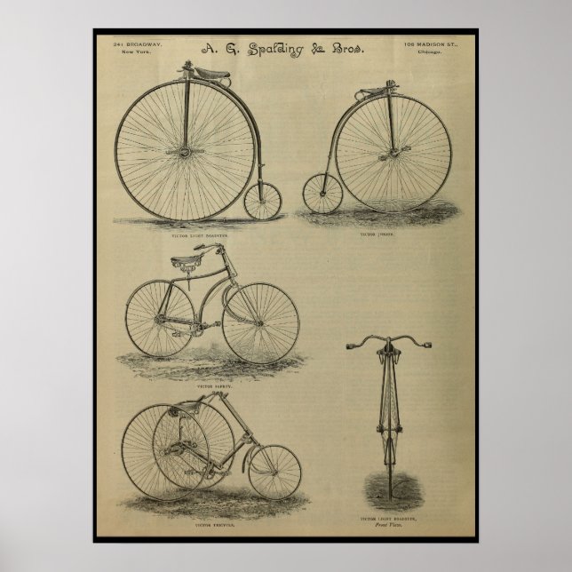 1887 Vintages Victor Bicycle Magazine und Art Post Poster (Vorne)
