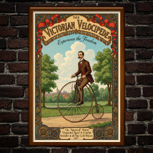 1887 Vintages Viktorianisches Fahrradwerbeposter Poster