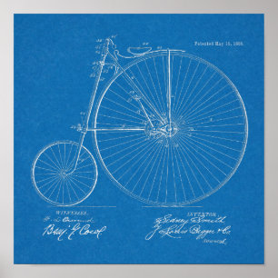 1888 Design für Fahrräder mit hohem Rad - Kunstdru Poster