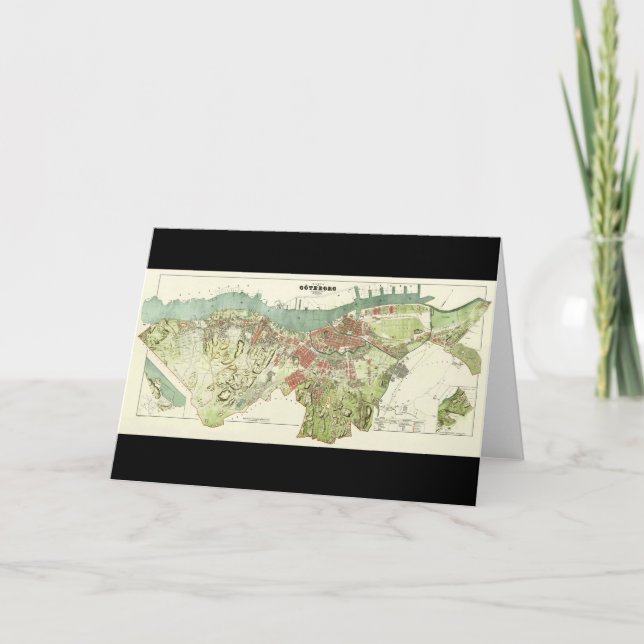 1888 Karte Göteborgs Schweden von Ludvig Simon (Vorderseite)