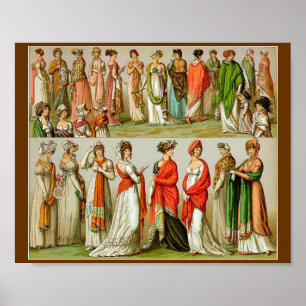 1888 Regency Shawls, Zeichnend Mode Poster