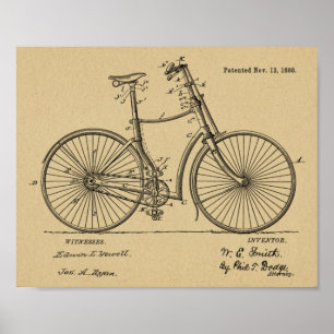 1888 Vintage Fahrradhandbremse Patentschrift Art P Poster
