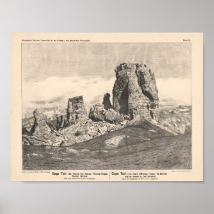 1889 Cinque Torri Dolomiten Vintage Landschaft Poster