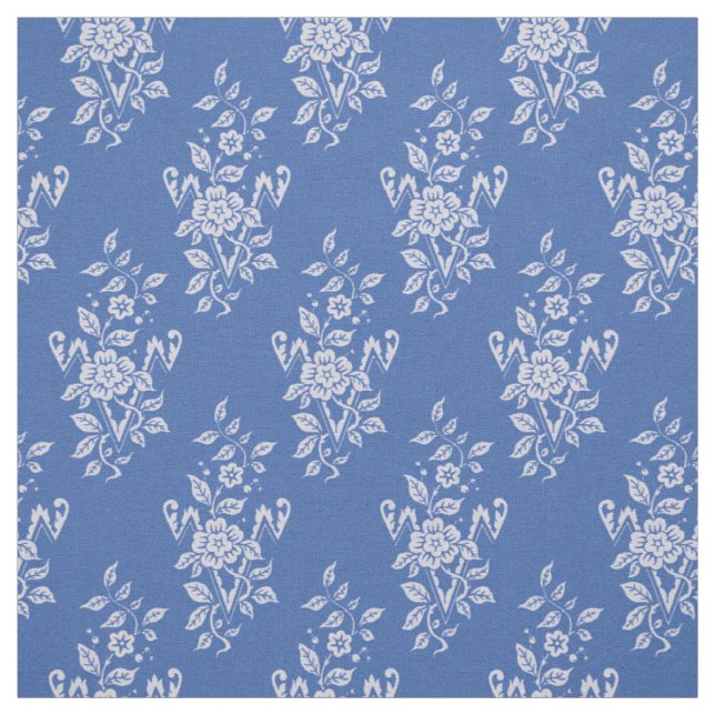 1889 Floral, Mittel blau Stoff (Muster)