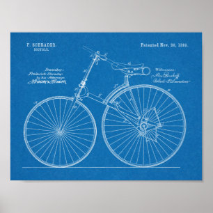 1889 Kettenloses Fahrrad Patent Kunst Zeichnung Dr Poster