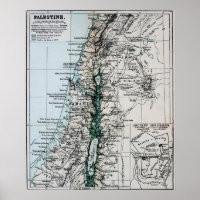 1889 Palästina-Karte, Naher Osten