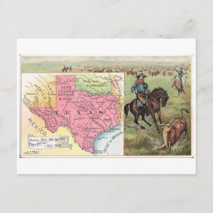 1889 Texas Vintag Trading Card Postkarte