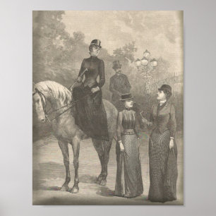 1889 Viktorianische Reiten Habits Ad Poster
